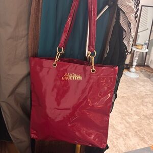 Jean Paul Gaultier Glossy Tote Bag - Hot Pink & Gold Hardware - NWOT - MINT!